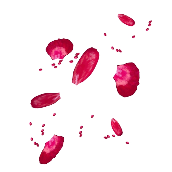 漂浮的红色花朵插画