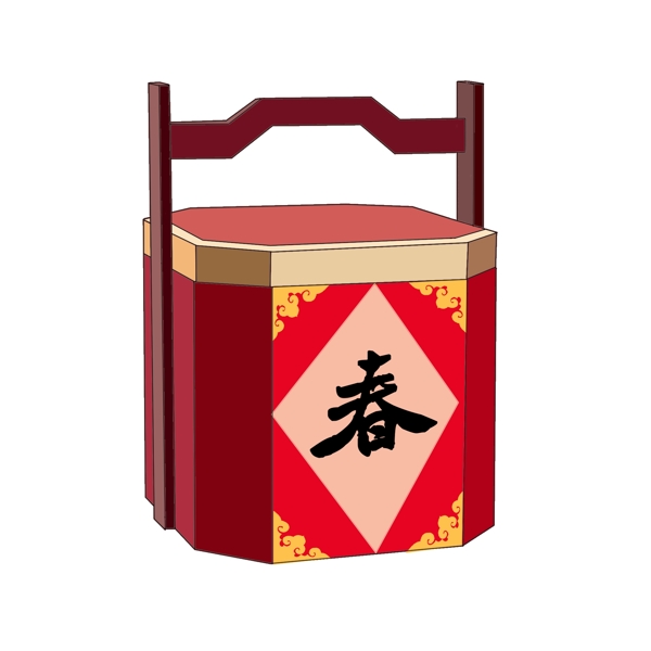 春节年货糖茶礼盒中式传统红色礼盒食盒