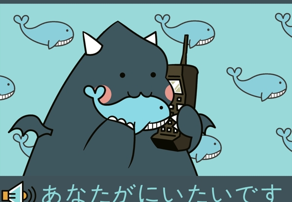 龙猫吃鱼打电话T恤裁片图片