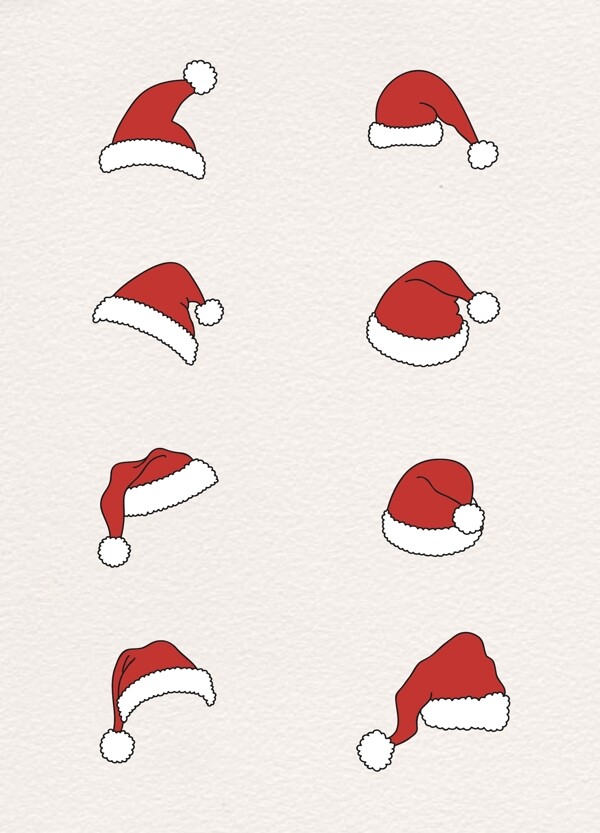 红色圣诞帽子矢量图设计