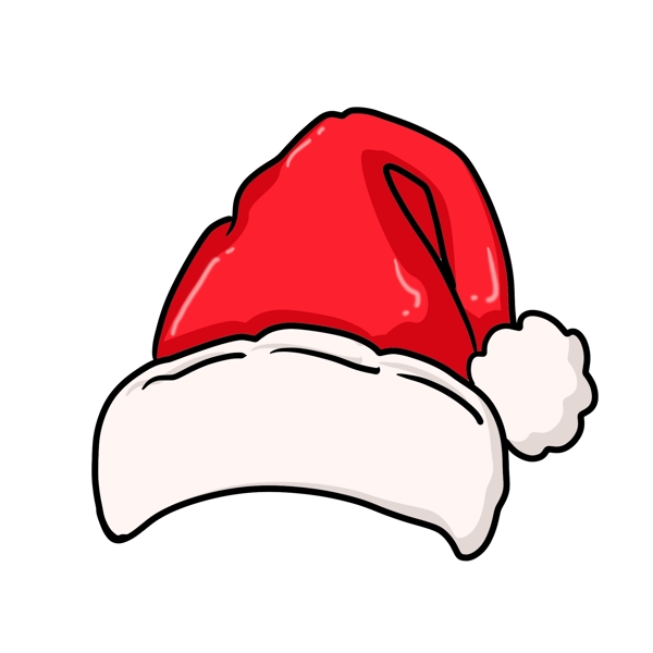 手绘红色圣诞节圣诞帽原创可商用元素