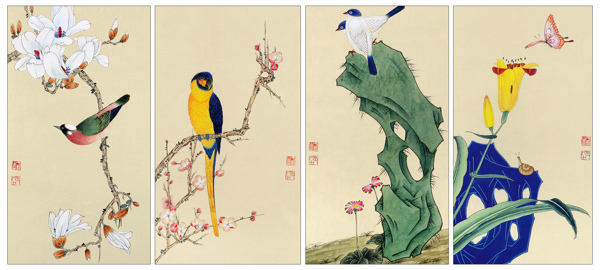 新中式装饰画中式花鸟山水
