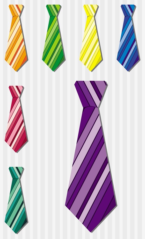 明亮的横条纹的真丝领带贴纸矢量格式
