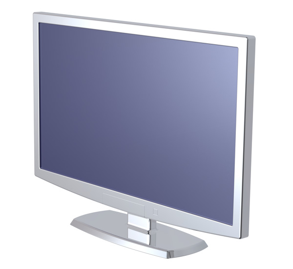 液晶电视显示器的银白色背景