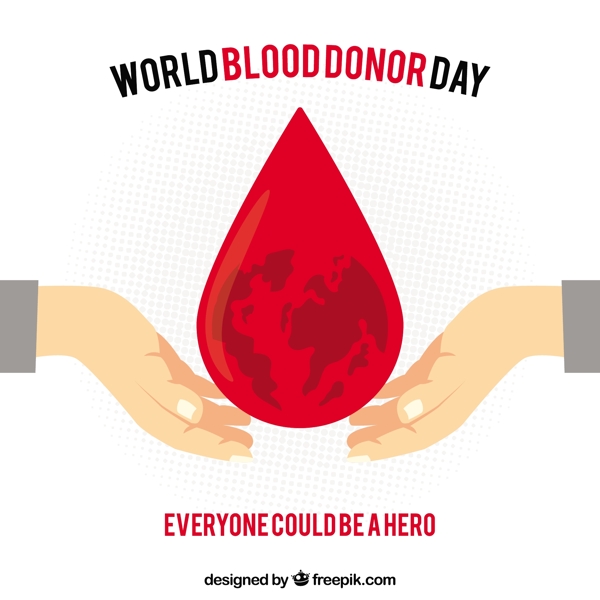 世界献血者日的背景中间有大出血