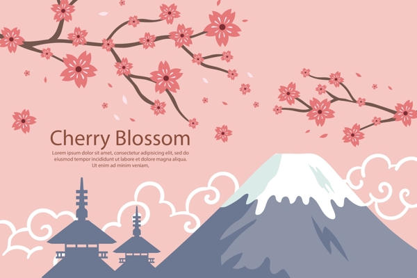 日本春季樱花海报