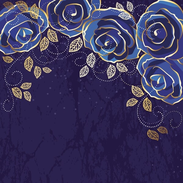 蓝色玫瑰背景素材图片