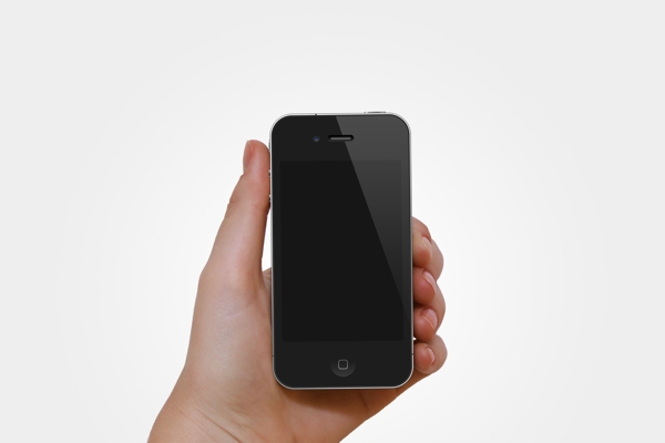手握iPhone手机PSD素材