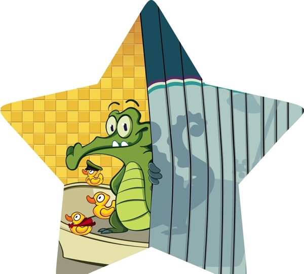 小鳄鱼洗澡图片