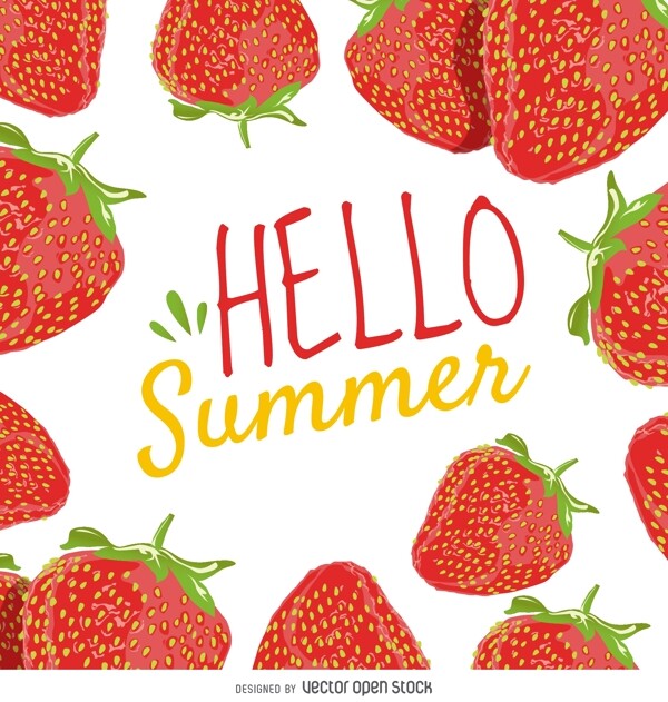 夏天草莓的海报