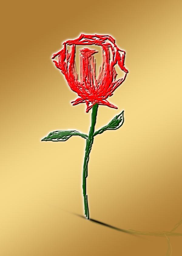 一张手绘玫瑰图片