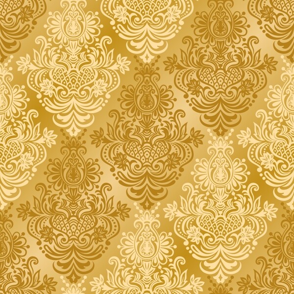 金黄色精美菱形花纹背景矢量素材