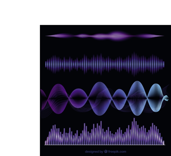 彩色抽象声波图形矢量素材