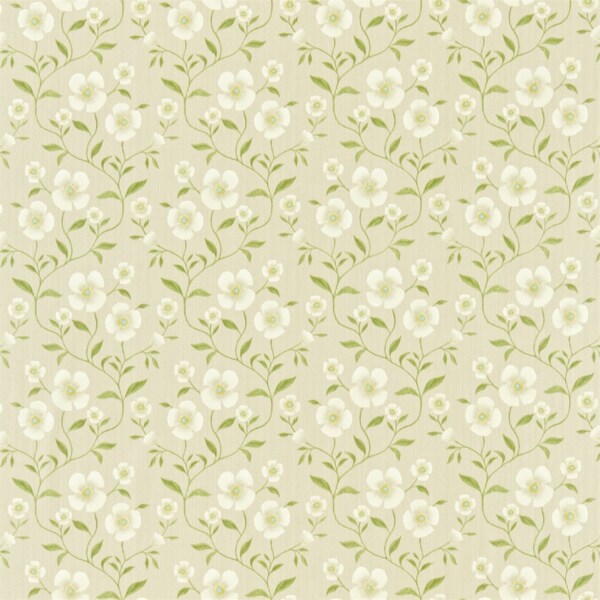 绿色花纹布艺壁纸图片