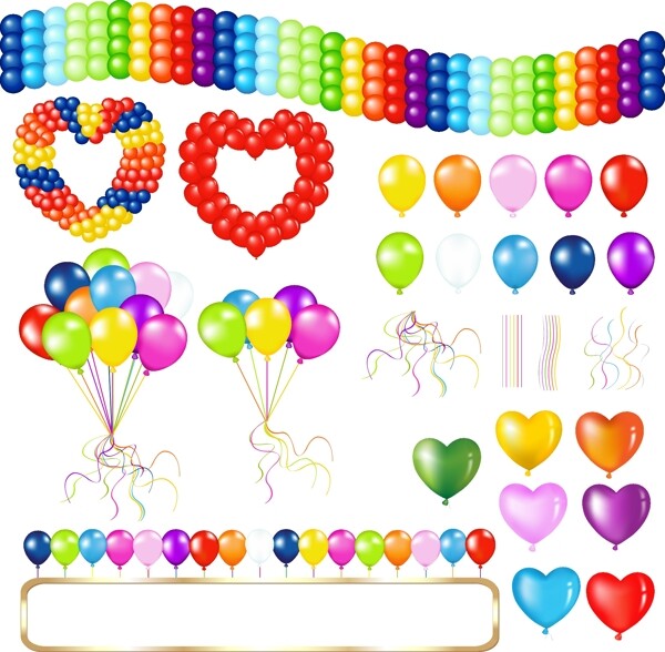 多彩缤纷气球矢量素材