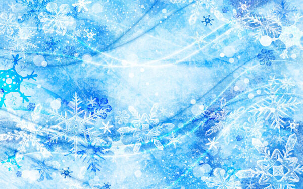 雪花浅蓝色背景壁纸
