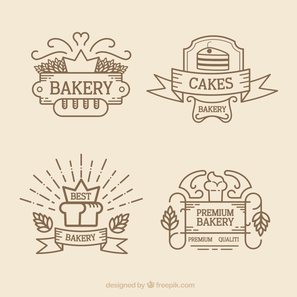 概述了面包店的标志