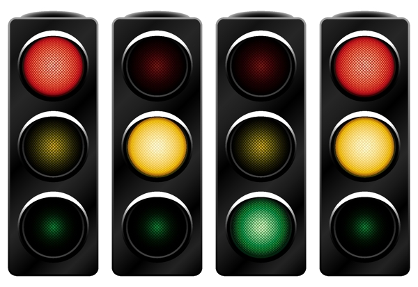 红绿灯交通灯标识矢量素材