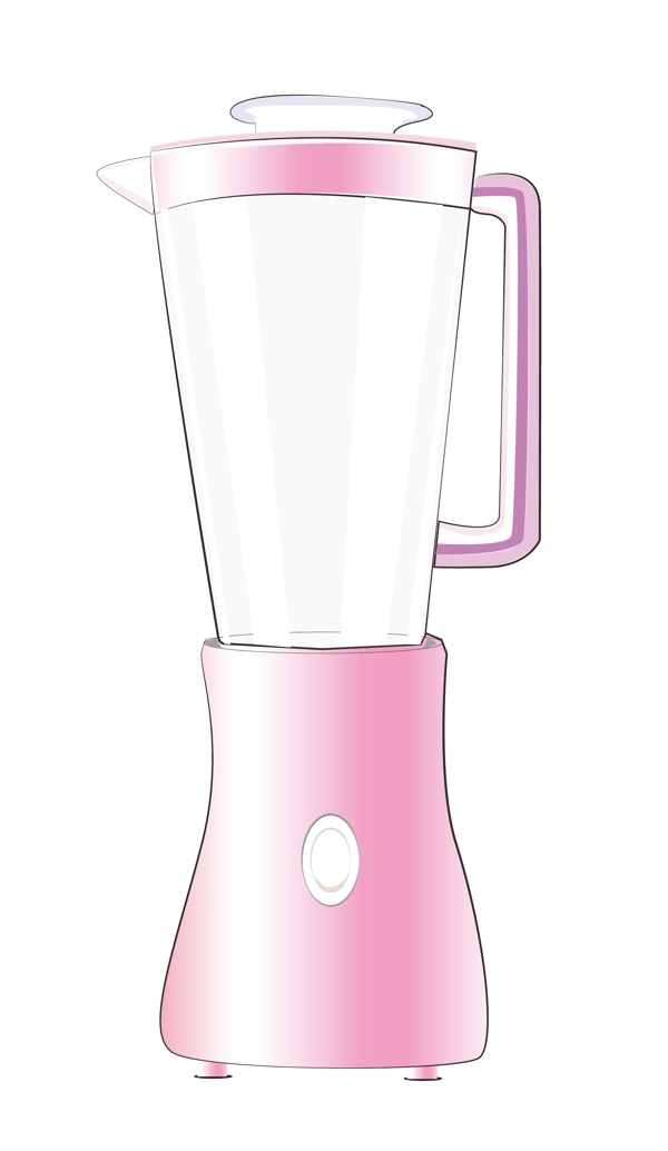 手绘粉色榨汁机插画