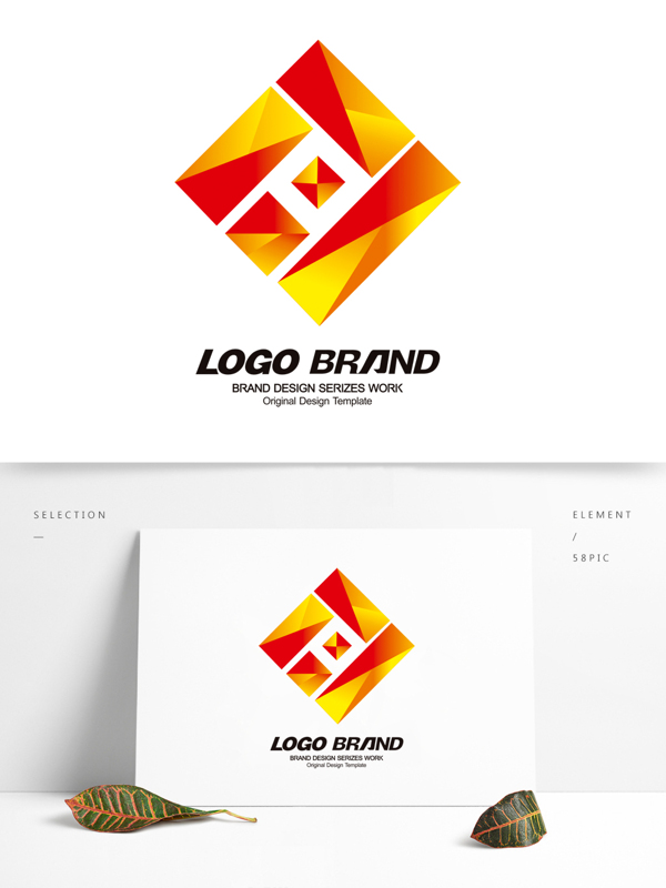 矢量立体金色企业LOGO公司标志设计