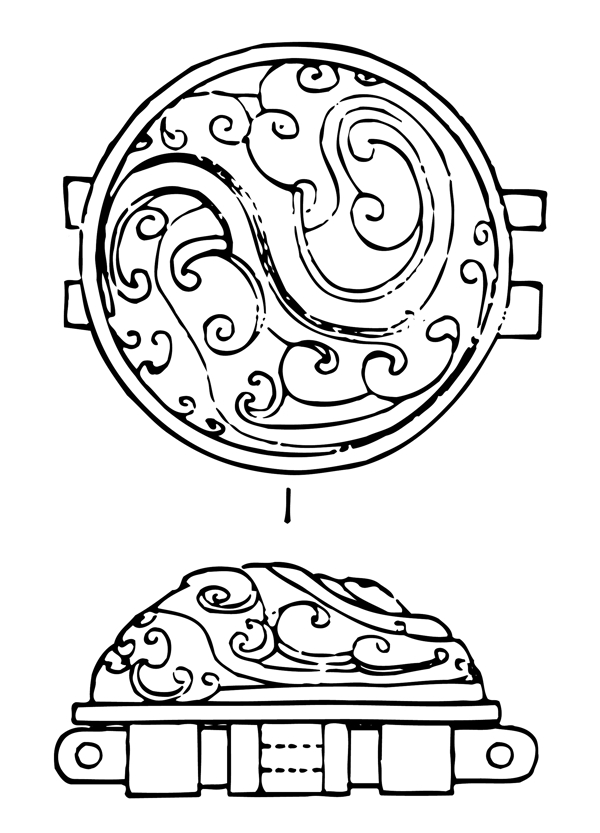 秦汉时代版画装饰画矢量eps格式0054