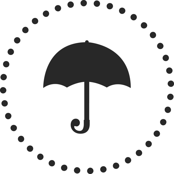 黑色雨伞图标免抠图