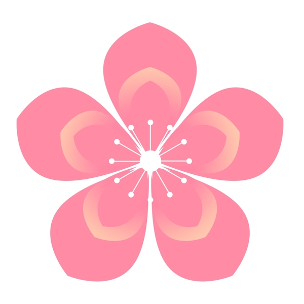 精美六瓣粉色樱花