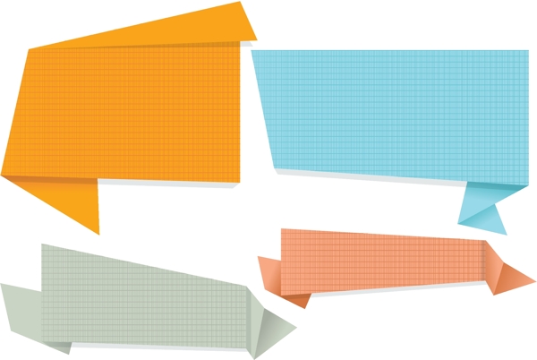彩色折纸对话框矢量设计2
