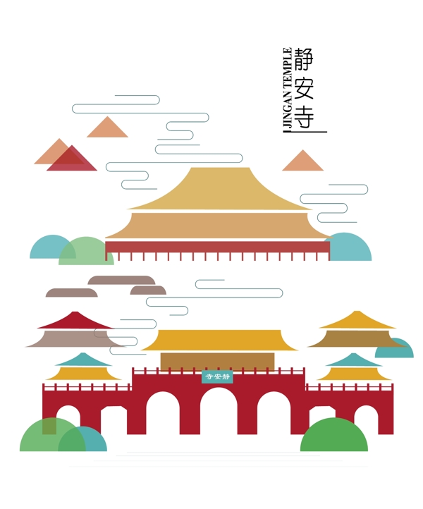 上海印象之建筑插画之静安寺