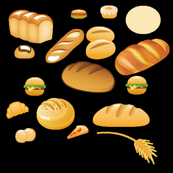 各式汉堡面包PNG图片