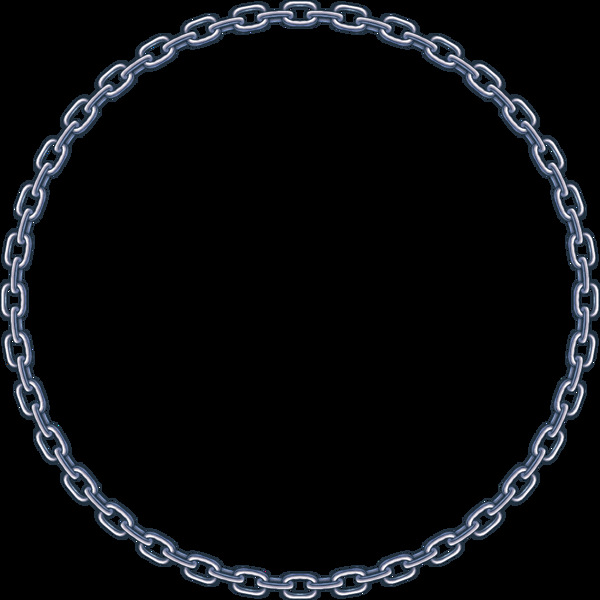 银色锁链圆圈png元素素材