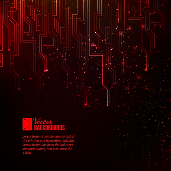 红色大数据线条电路板科技感素材
