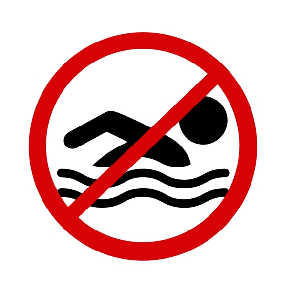 禁止游泳矢量图标