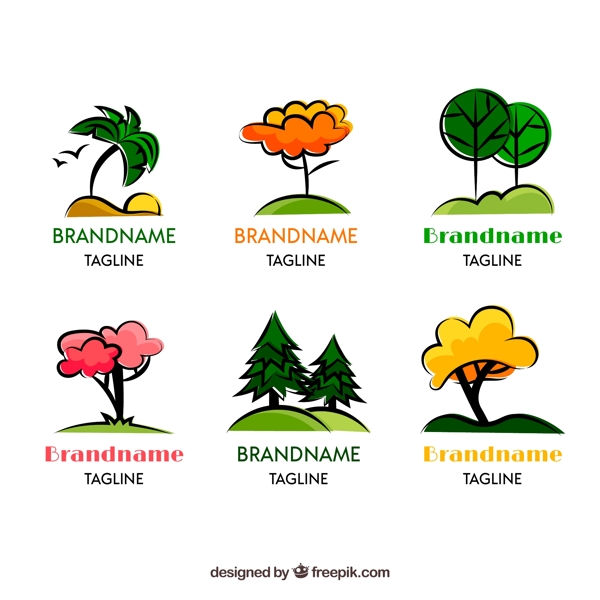 彩色树木标志