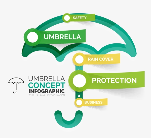 雨伞图标商业信息矢量素材下载