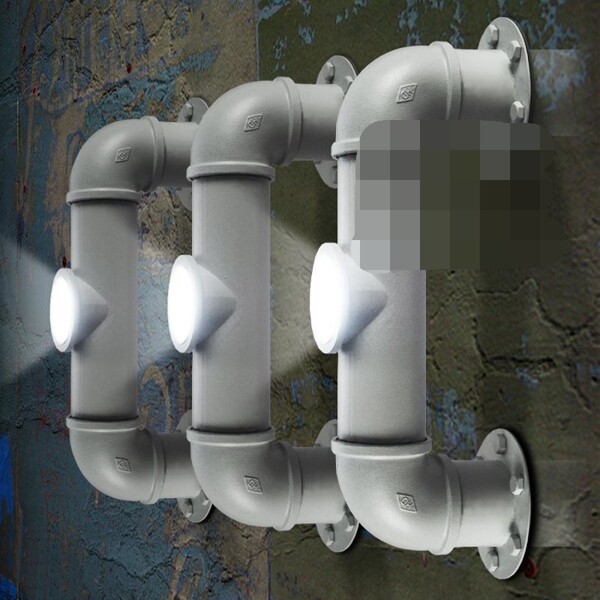 美式复古工业重金属水管壁灯3d模型