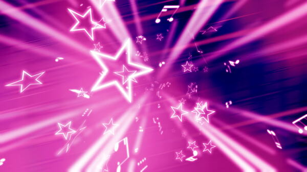 星星和音符粉色运动背景视频免费下载