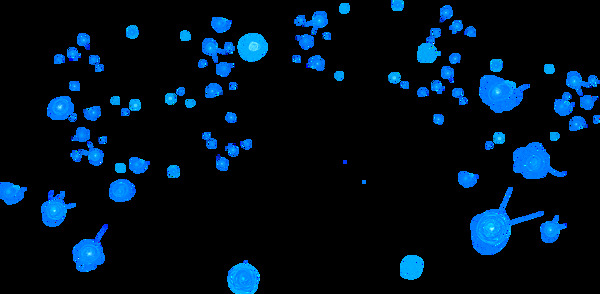 蓝色粒子装饰png元素素材