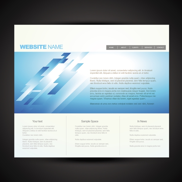 现代蓝色网站模板