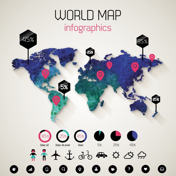 精致世界地图信息图
