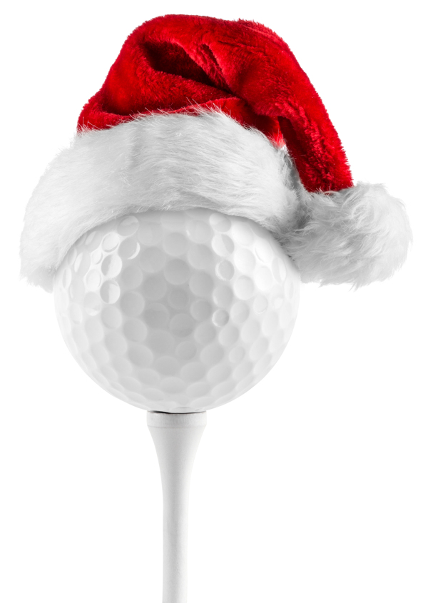 圣诞帽与高尔夫球图片