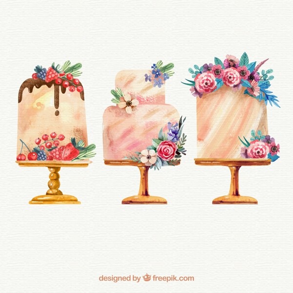 美味花卉装饰蛋糕
