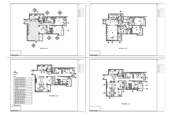 欧式风格三居室户型CAD施工图