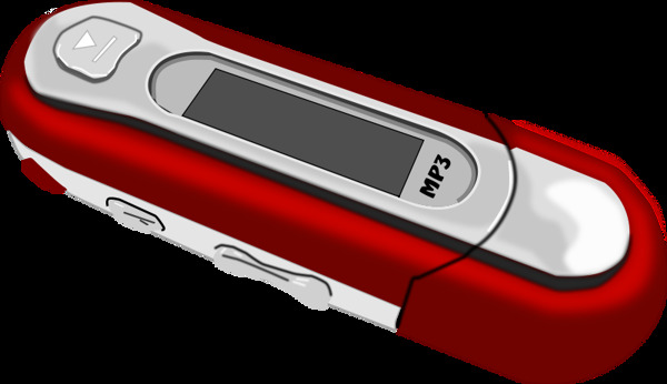 一个红色的老式的MP3播放器
