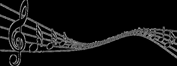 黑色飘逸五线谱音符免抠png透明图层素材