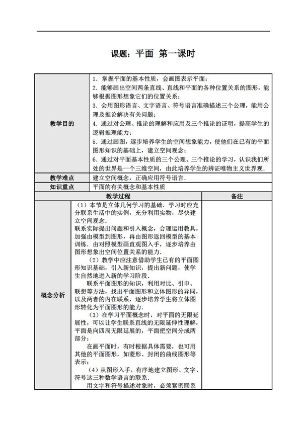 数学人教版第九章直线与平面简单几何体整章教案