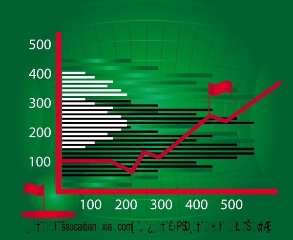 向上走势图绿色背景矢量素材