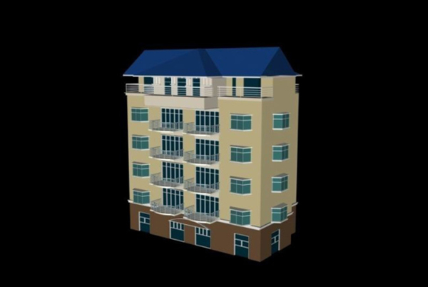 MAX多层住宅楼房3d模型