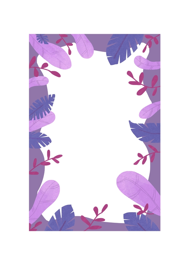 紫色植物花卉边框