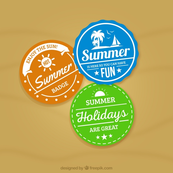 彩色夏季度假标签